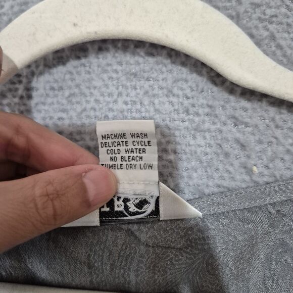 Vtg Citron Santa Monica Women's Grey Silk Sleeveless Paisleys Tank Top 2X - Picture 5 of 7